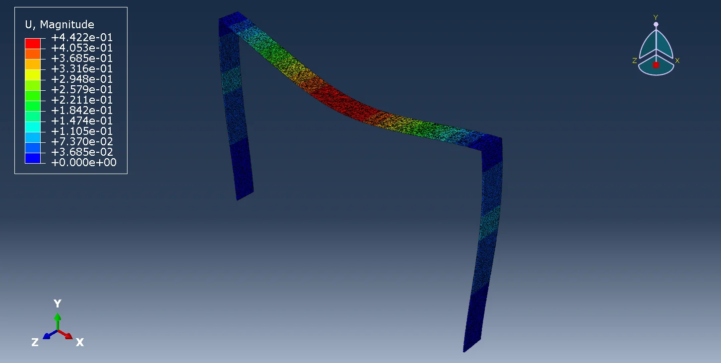 图2.4 框架结构有限元分析模型（偏置载荷）