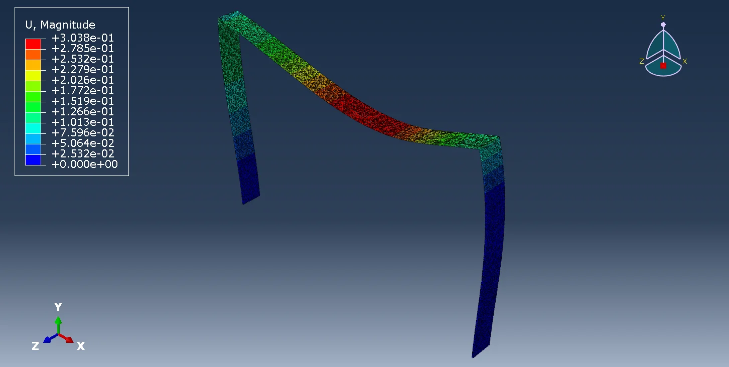 图2.6 框架结构应变云图（偏置载荷）