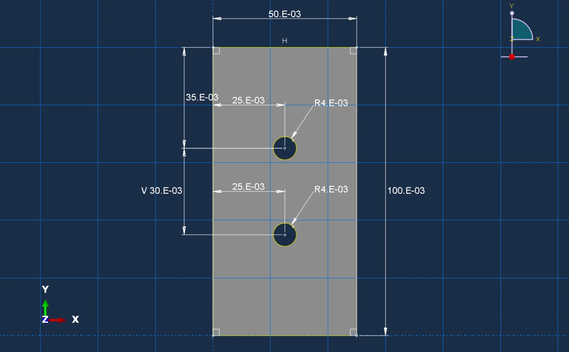 图3.1 方案1（钻孔1×2）试件截面草图